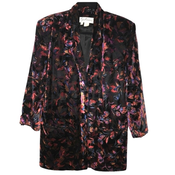 Vintage Jackets & Blazers - Rare Vintage Gabiano Burned Velvet Blazer, Size L
